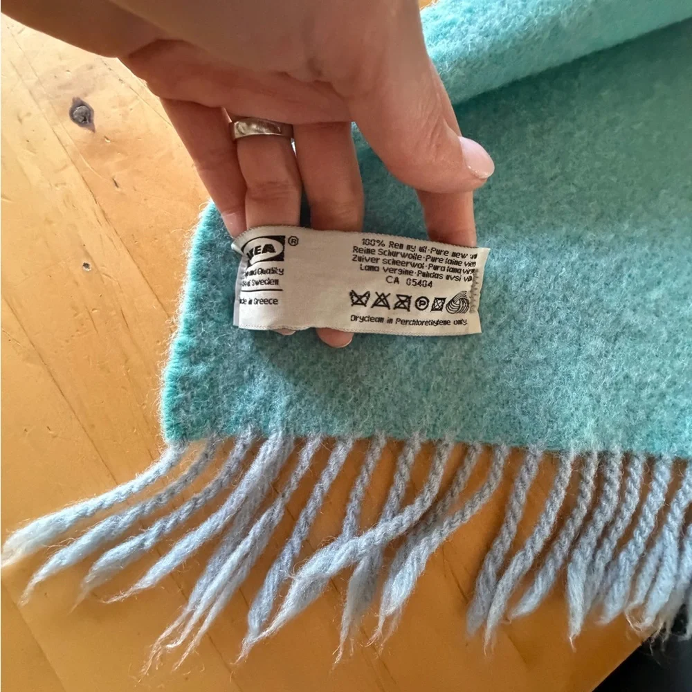 IKEA Pastel Checkered Throw Blanket - Blue & Mint
